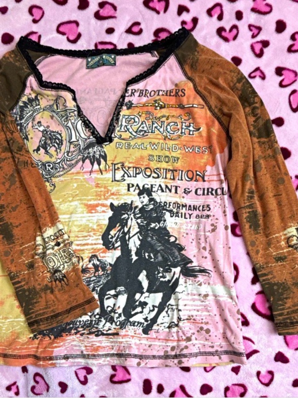 Y2K Graphic Ranch Long-Sleeve Tee mid sleeves